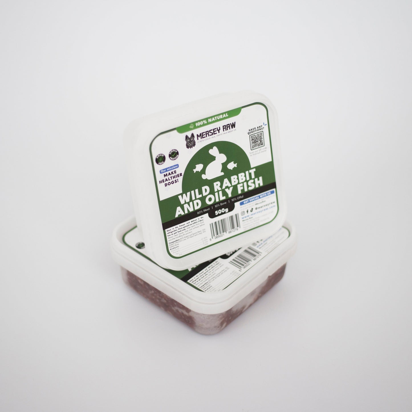 Wild Rabbit & Oily Fish Raw Dog Food - 500g