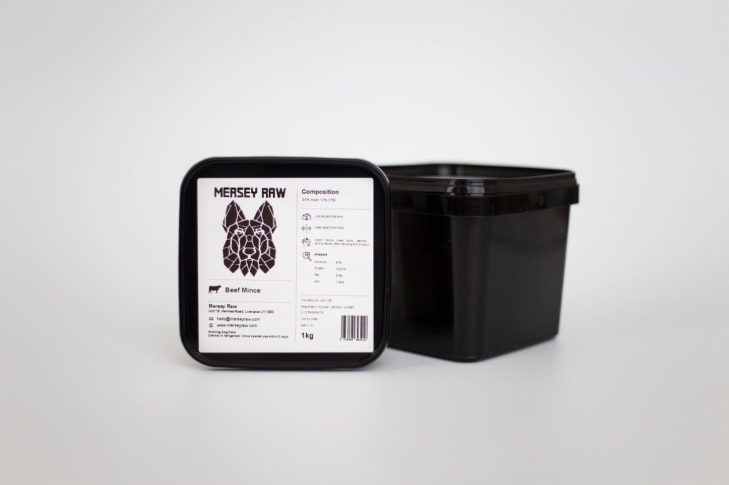 Merseyraw Dog Food 1KG Beef - Raw Dog Food 1KG