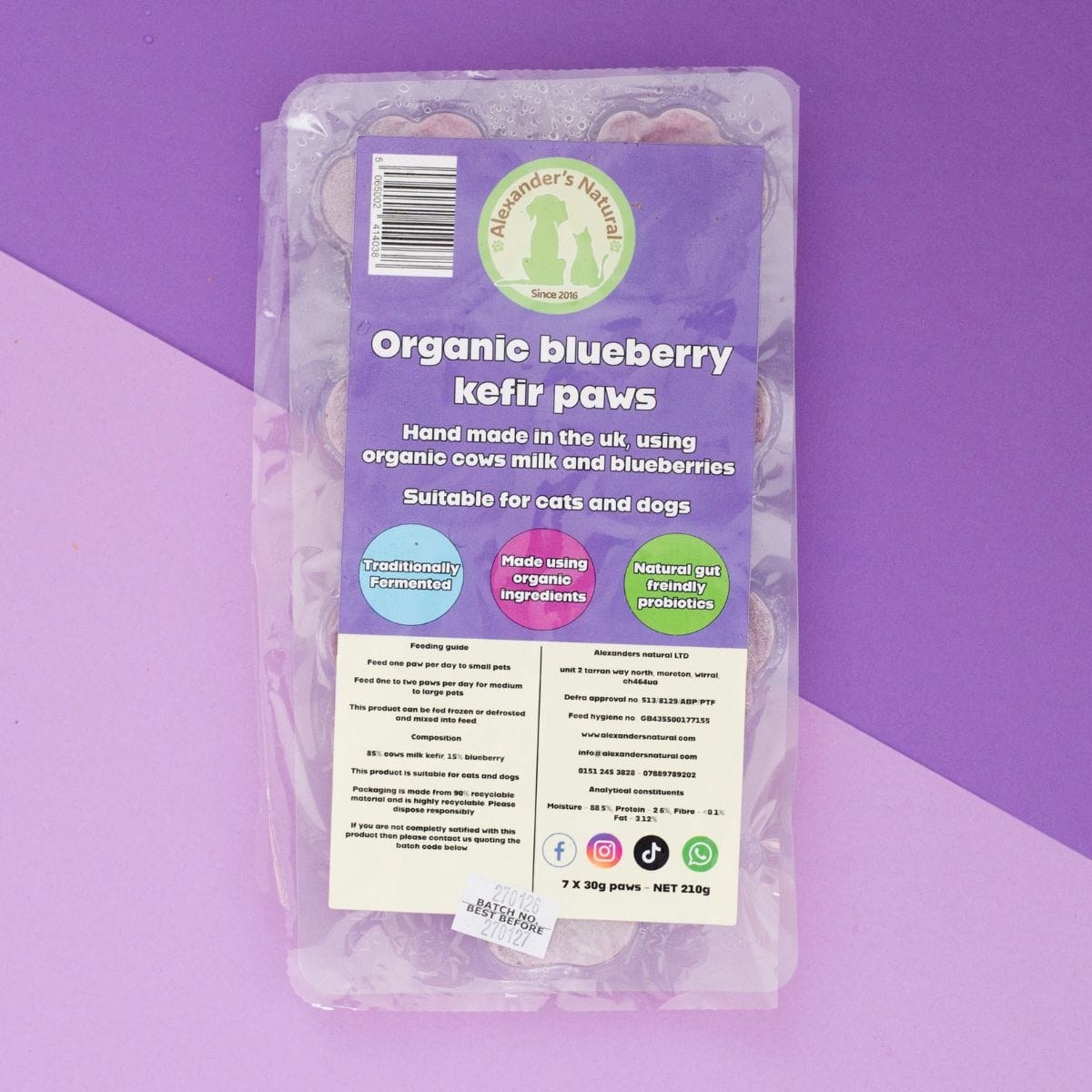 Organic Blueberry Kefir Paws