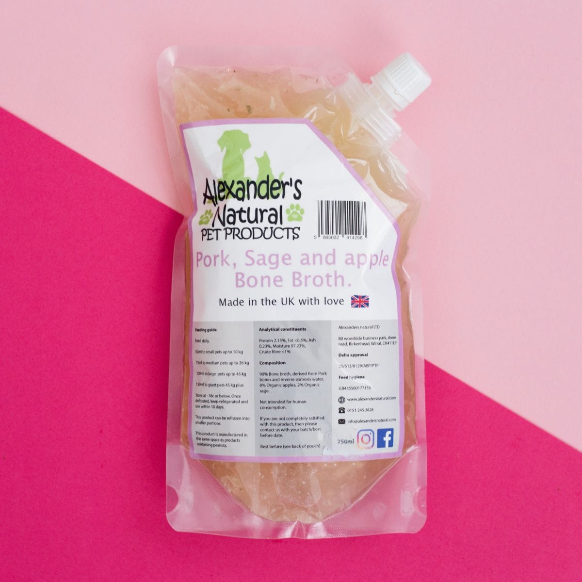 Alexander's Natural Pork, Sage & Apple Bone Broth - 500ml
