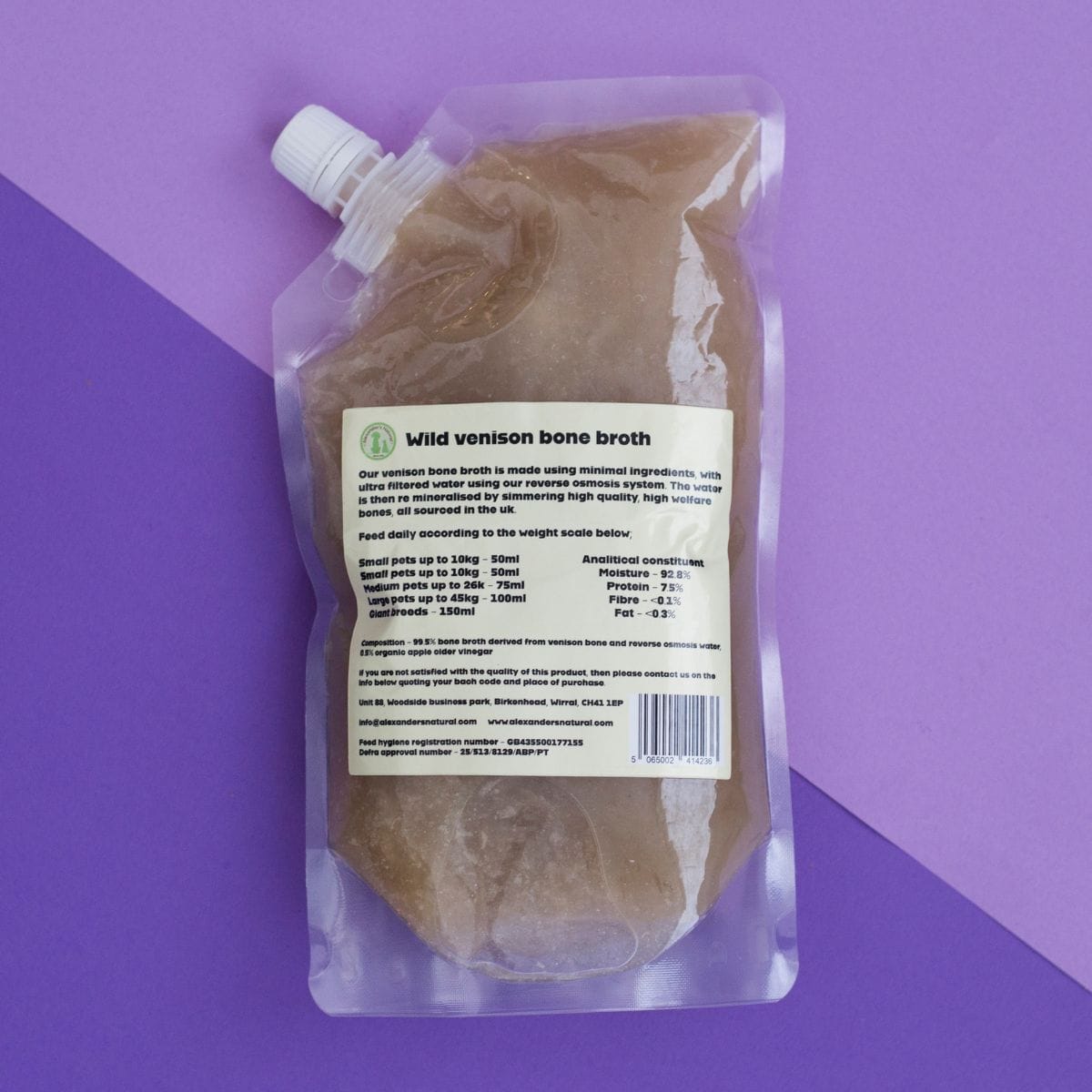 Alexander's Natural Wild Venison Bone Broth - 500ml