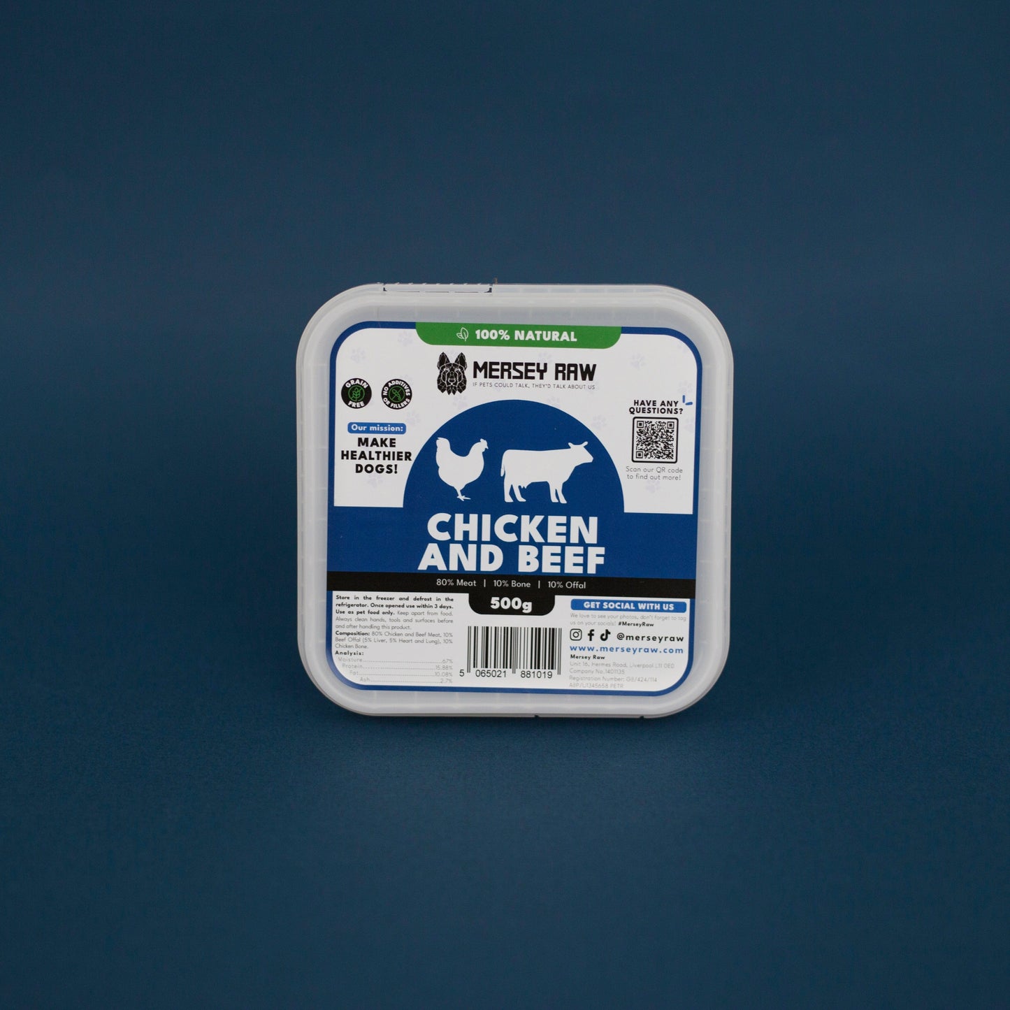 Chicken & Beef Raw Dog Food - 500g