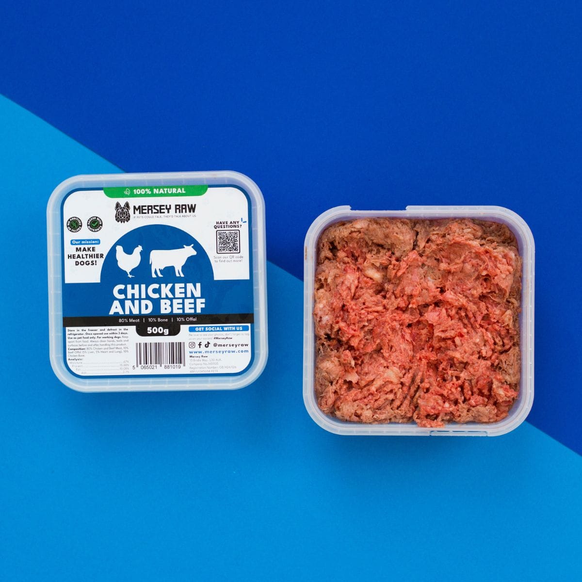 Chicken & Beef Raw Dog Food - 500g