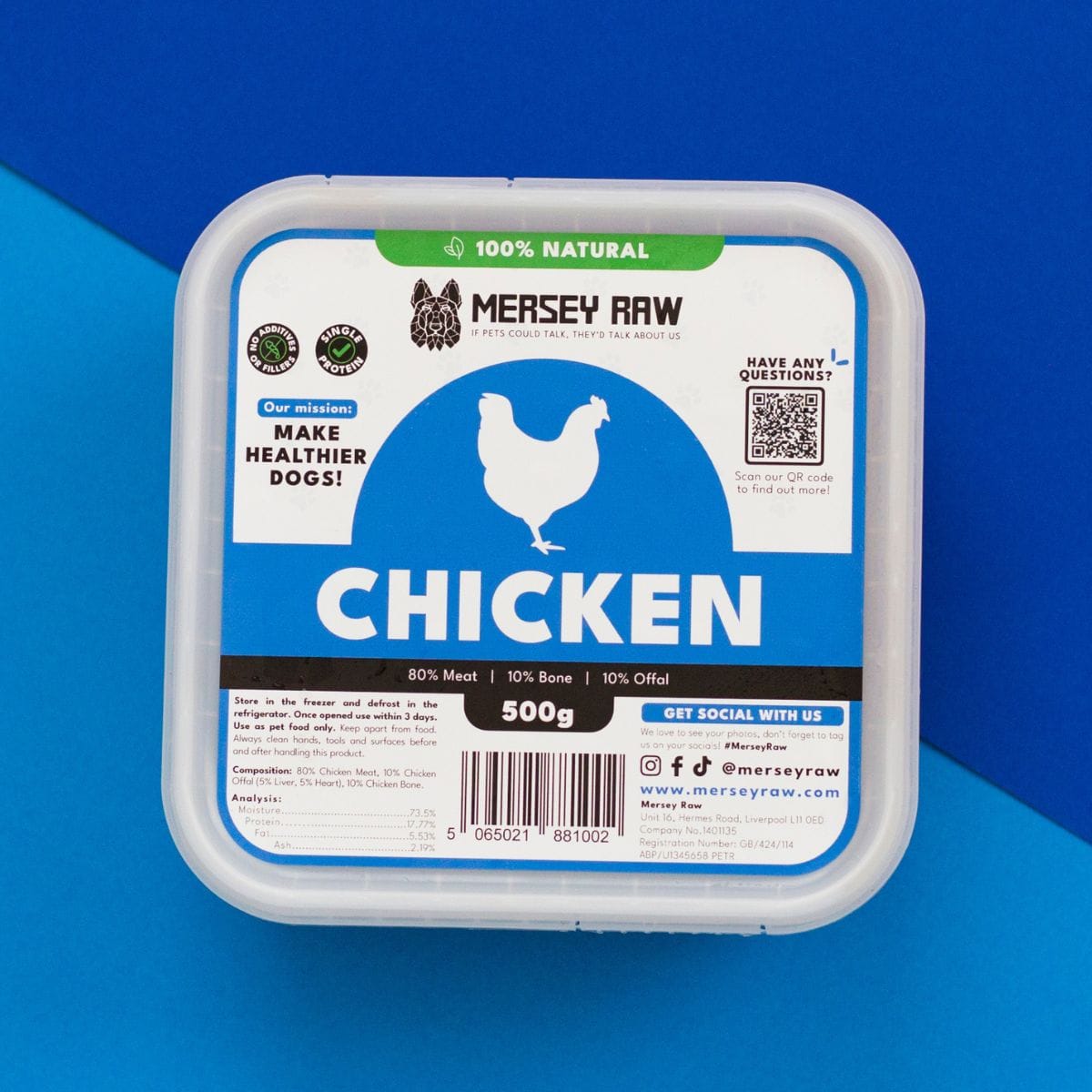 Chicken Raw Dog Food - 500g