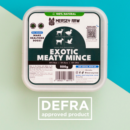 Exotic Meaty Mince Raw Dog Food - 500g