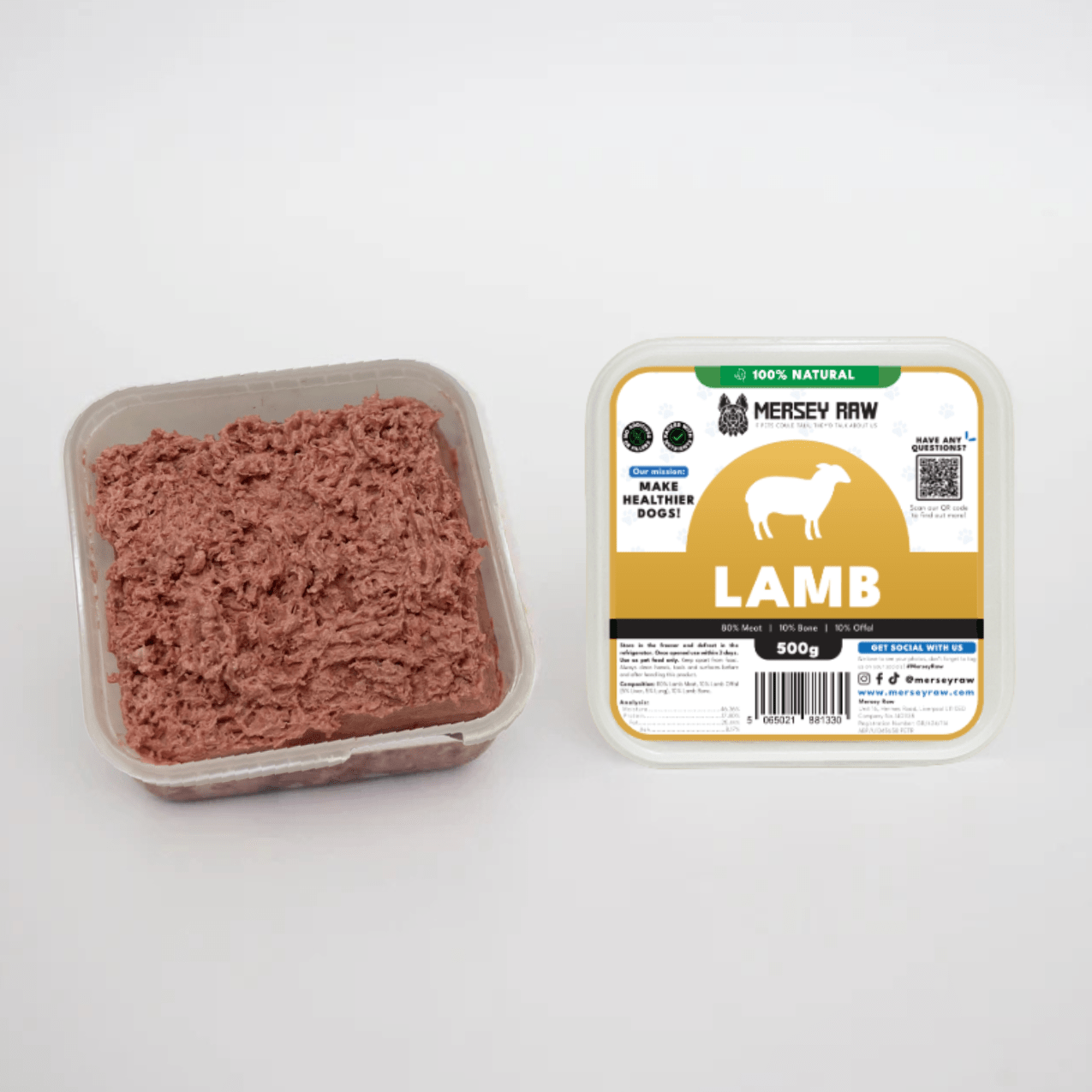 Lamb Raw Dog Food - 500g