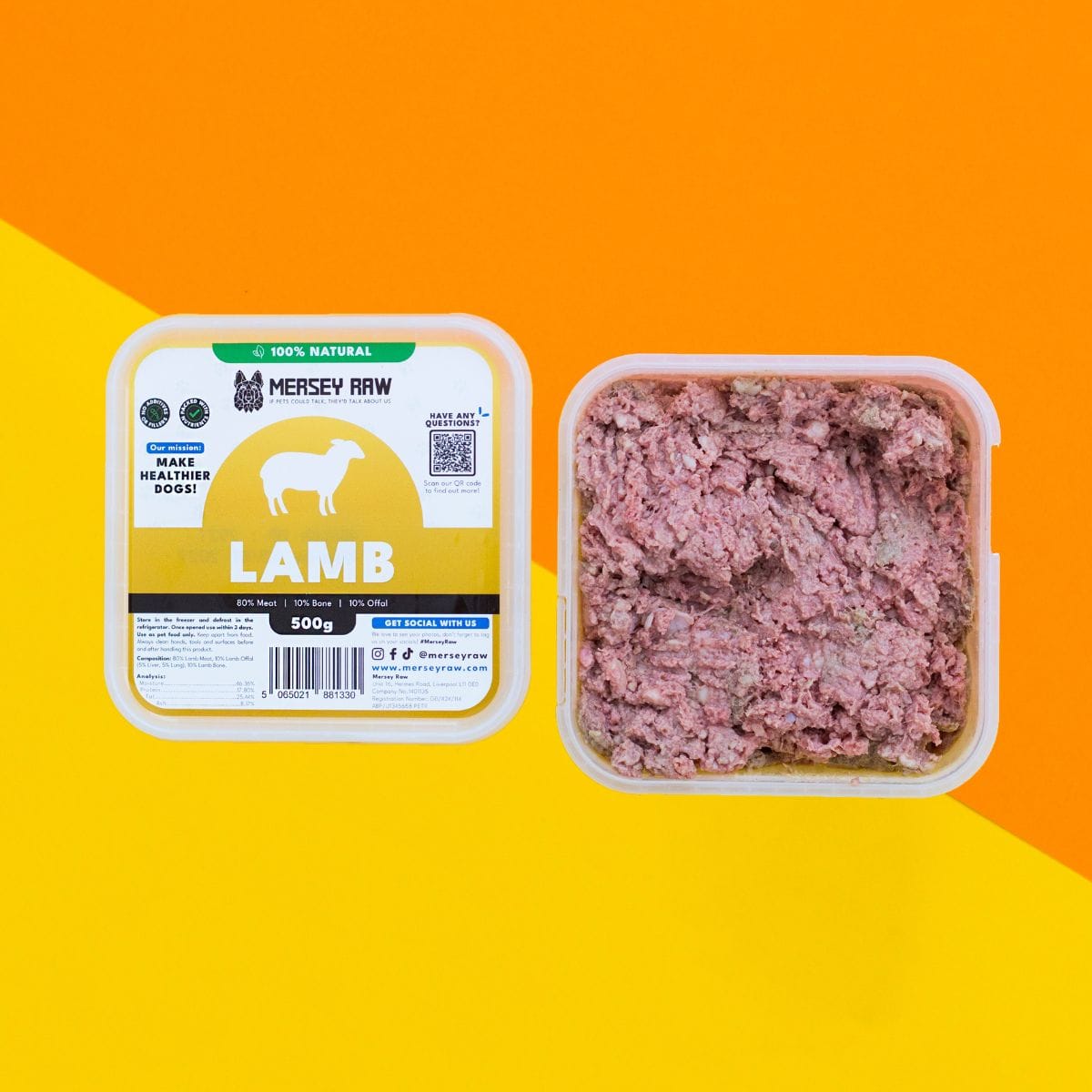 Lamb Raw Dog Food - 500g
