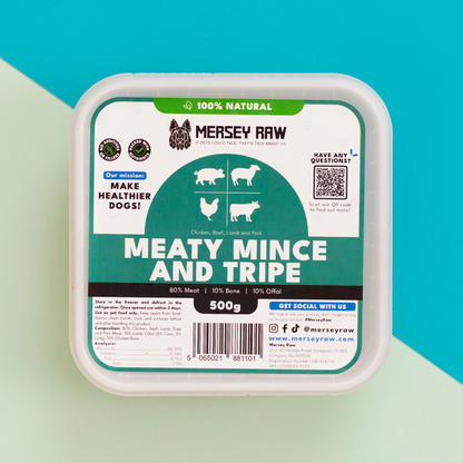 Meaty Mince & Tripe Raw Dog Food - 500g