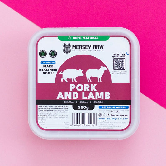 Pork & Lamb Raw Dog Food - 500g