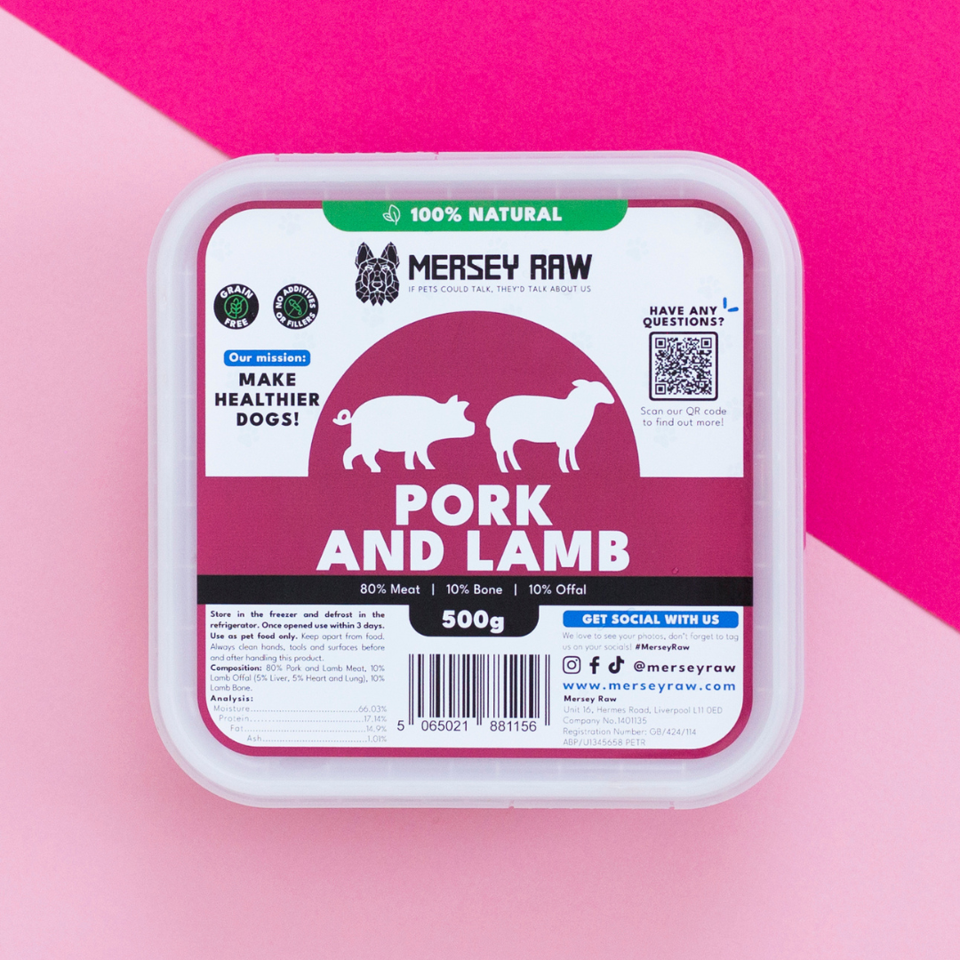 Pork & Lamb Raw Dog Food - 500g