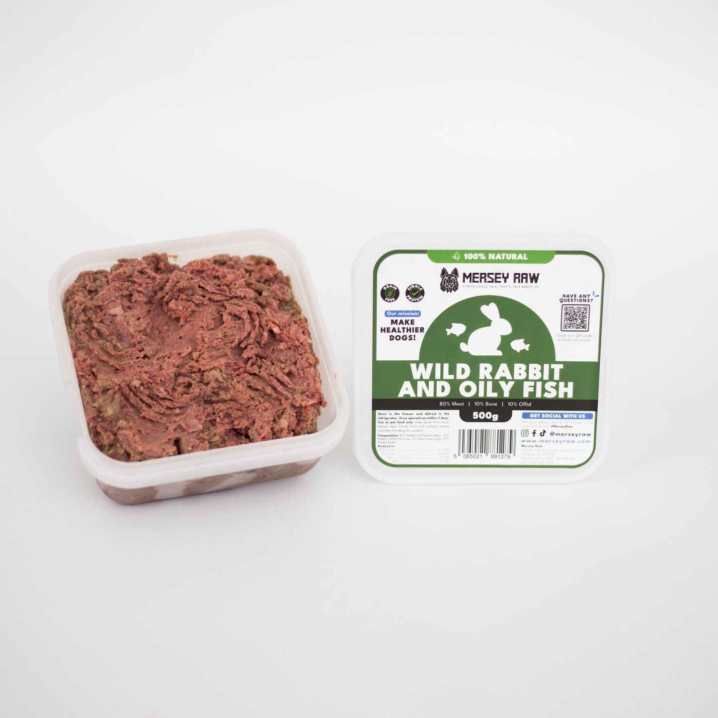 Wild Rabbit & Oily Fish Raw Dog Food - 500g