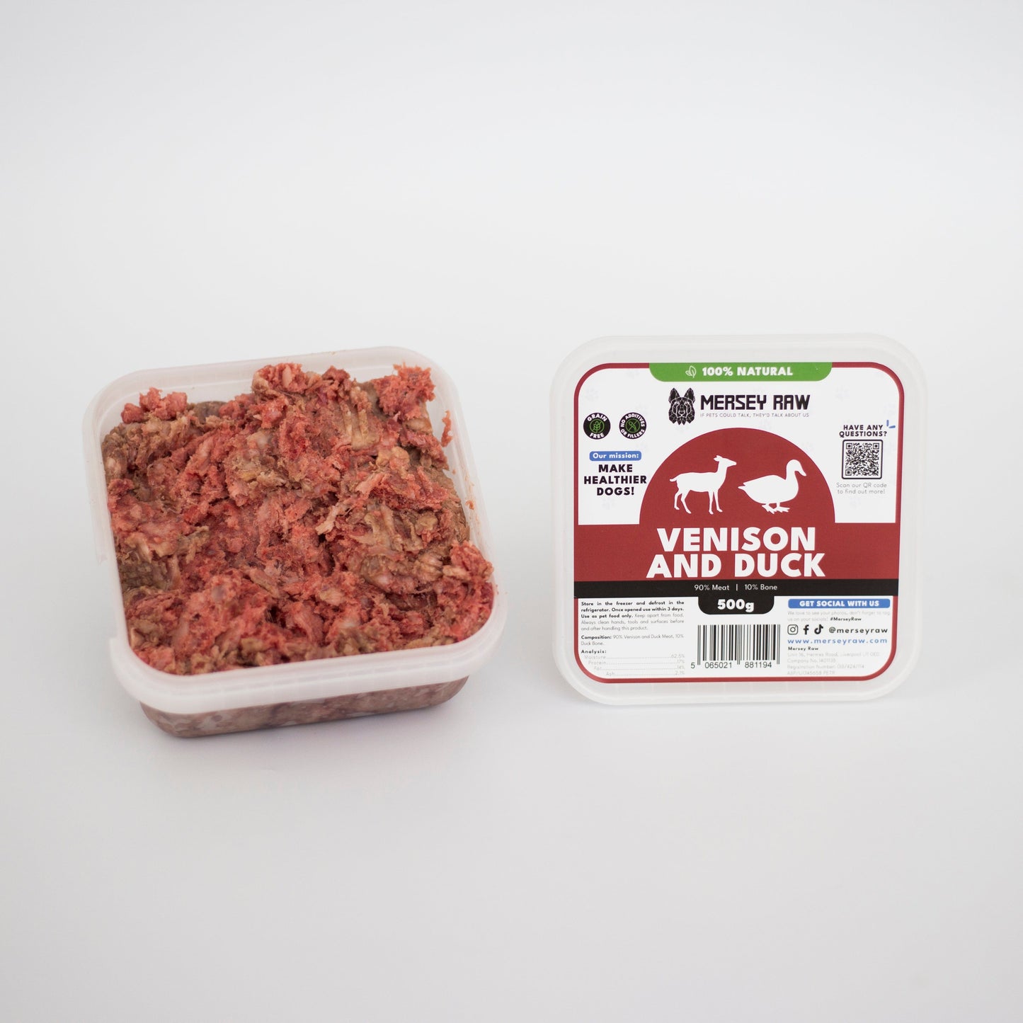 Venison & Duck Raw Dog Food - 500g