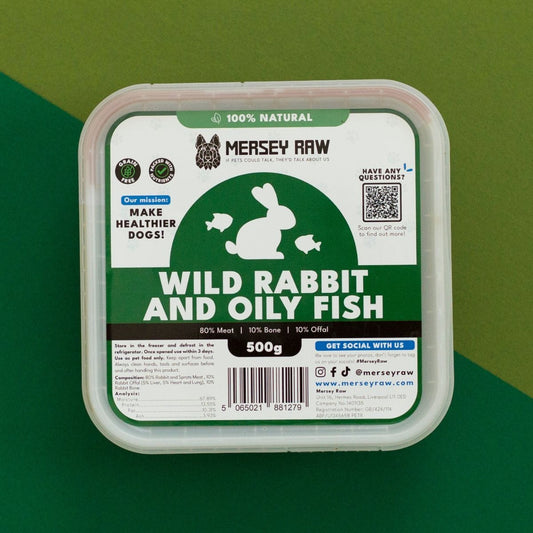 Wild Rabbit & Oily Fish Raw Dog Food - 500g