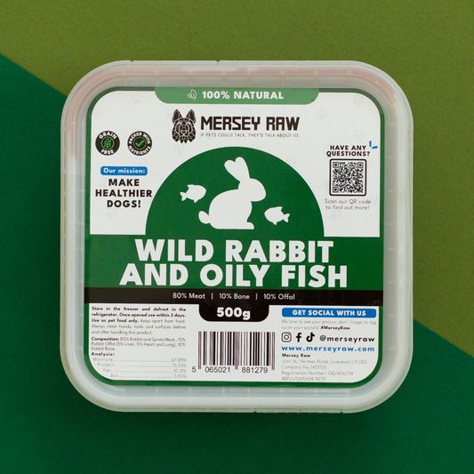 Wild Rabbit & Oily Fish Raw Dog Food - 500g