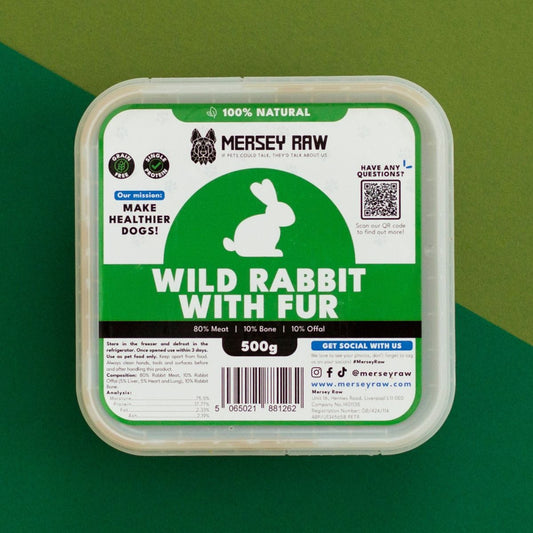 Wild Rabbit With Fur Raw Dog Food - 500g