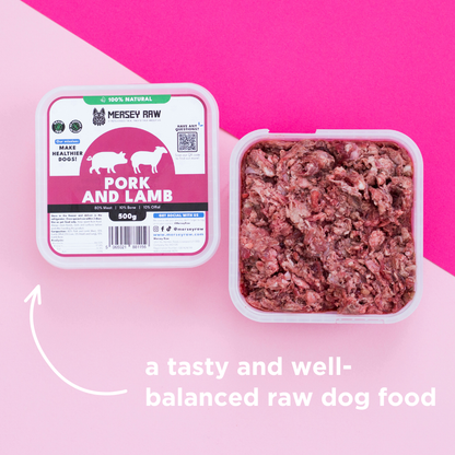 Pork & Lamb Raw Dog Food - 500g
