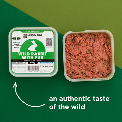 Wild Rabbit With Fur Raw Dog Food - 500g