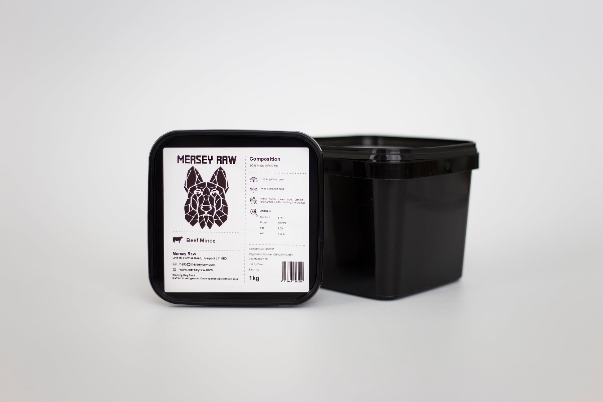 Merseyraw Dog Food 1KG Beef - Raw Dog Food 1KG