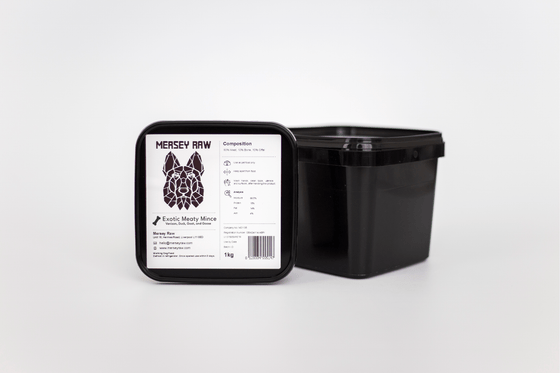 Merseyraw Dog Food 1kg Exotic Meaty Mince - Raw Dog Food 1KG