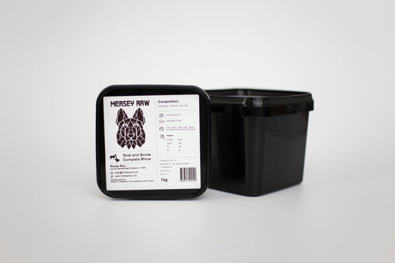 Merseyraw Dog Food 1KG Goat & Goose - Raw Dog Food 1KG